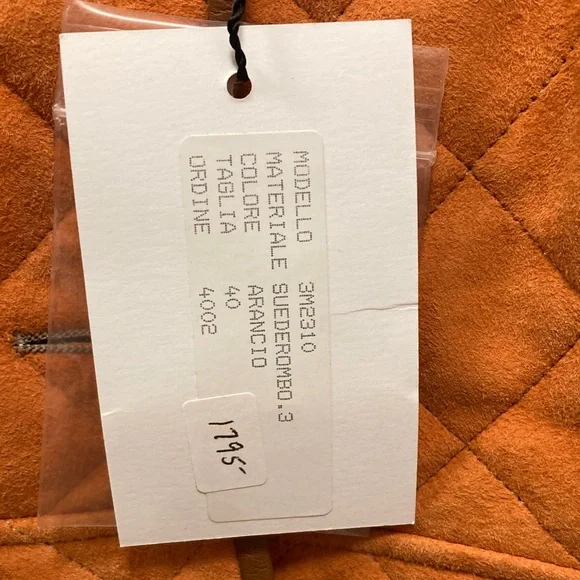 Elegant Orange Quilted Utility Jacket